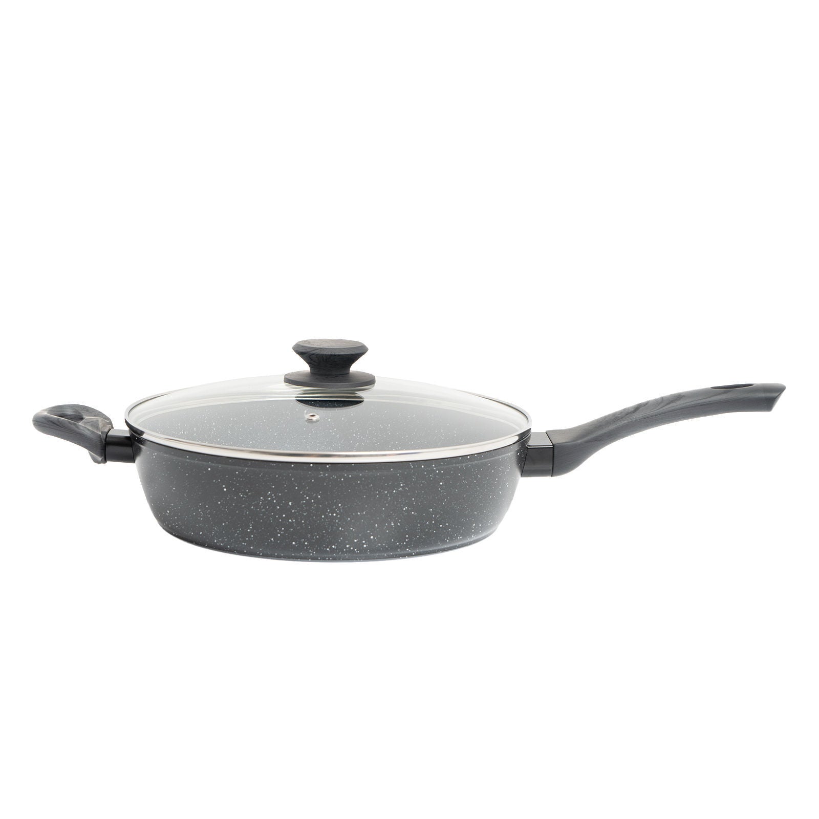 StoneChef 2 Piece Set 1 x Deep Frypan 28cm 1 x Frypan 28cm Grey Handle-Cookware-PEROZ Accessories