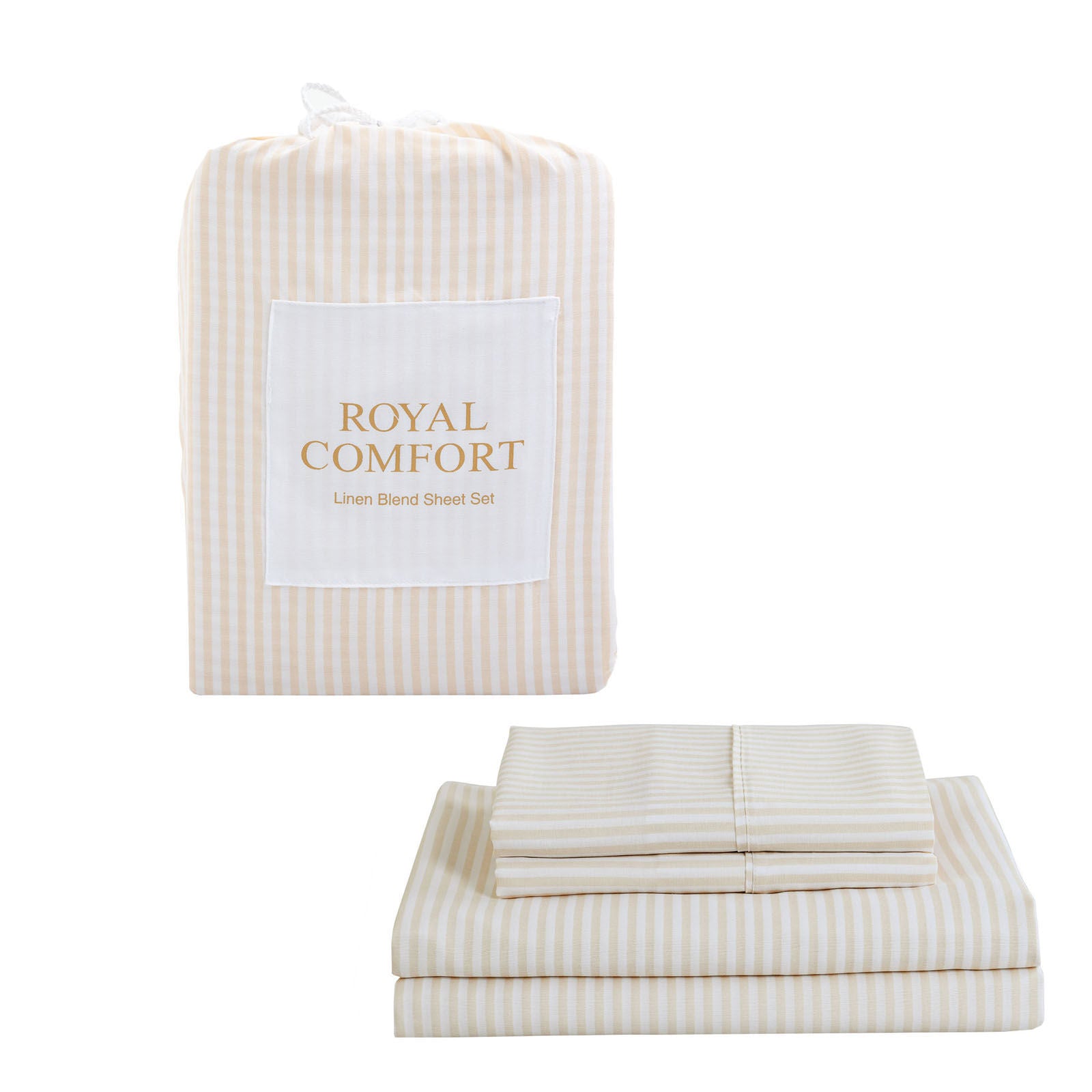 Royal Comfort Bedding Set 1 x Linen Blend Sheet Set And 2 x Air Mesh Pillows-Bedding-PEROZ Accessories
