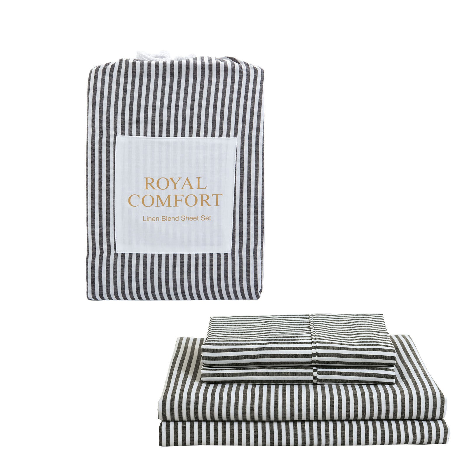 Royal Comfort Bedding Set 1 x Linen Blend Sheet Set And 2 x Air Mesh Pillows-Bedding-PEROZ Accessories