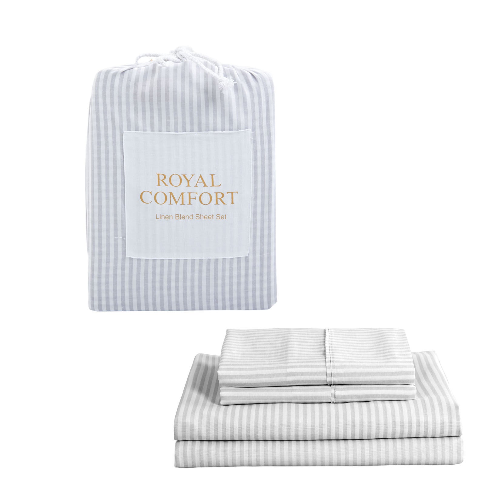 Royal Comfort Bedding Set 1 x Linen Blend Sheet Set And 2 x Air Mesh Pillows-Bedding-PEROZ Accessories