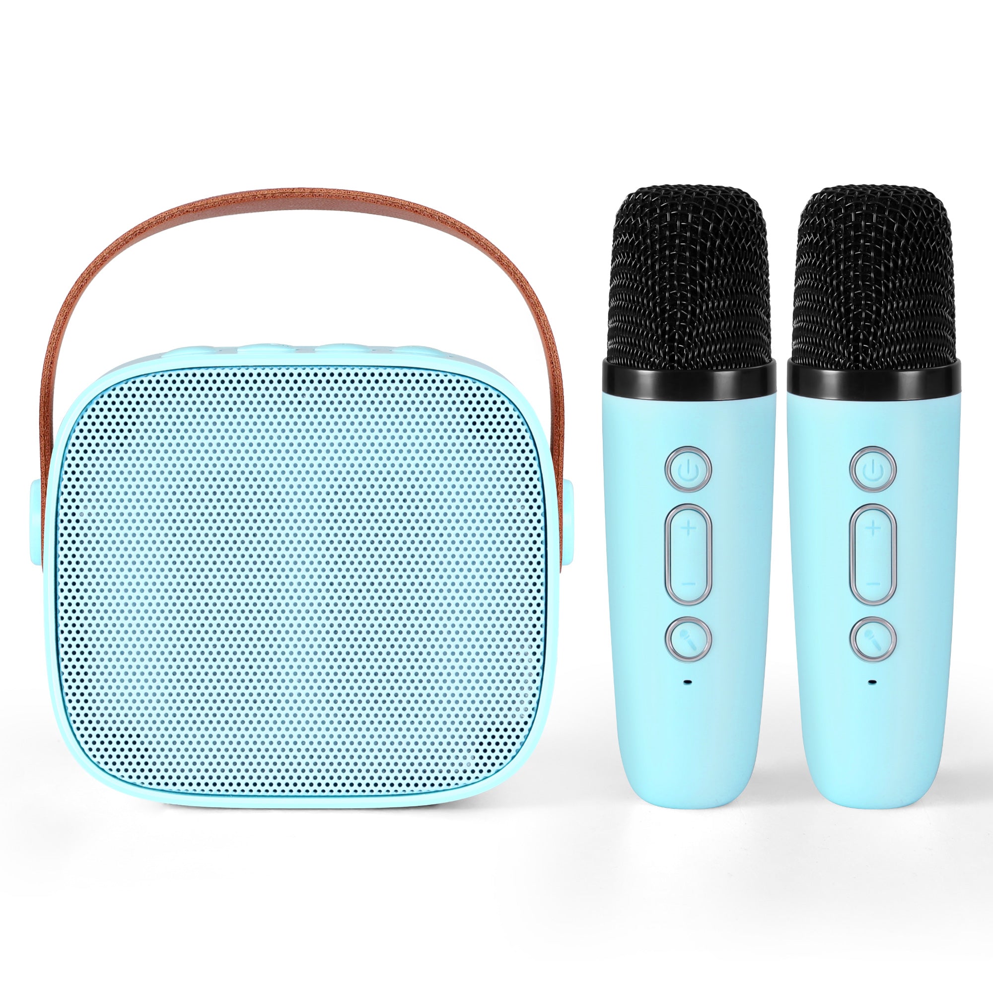 Alpha Mini Portable Karaoke Machine for Adults Kids with 2 Wireless Microphones-Audio & Video > Speakers > Bluetooth Speakers-PEROZ Accessories