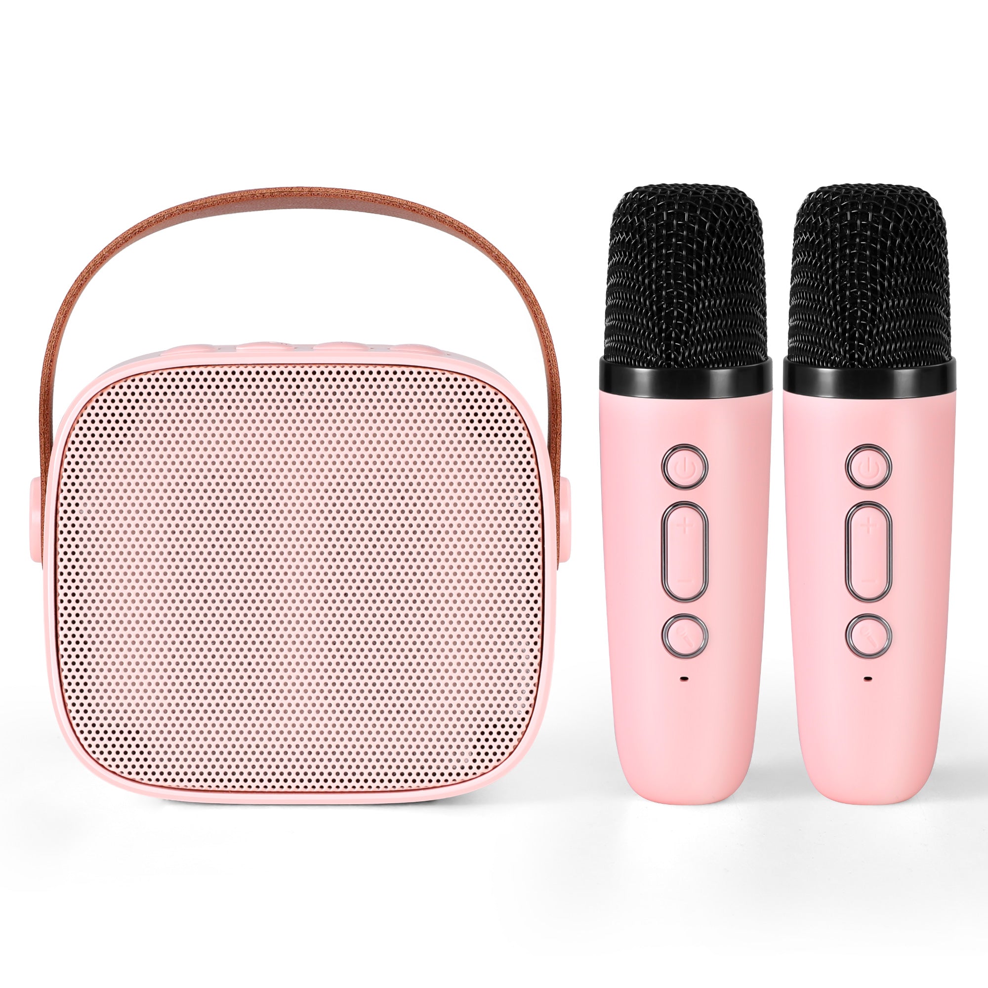 Alpha Mini Portable Karaoke Machine for Adults Kids with 2 Wireless Microphones-Audio & Video > Speakers > Bluetooth Speakers-PEROZ Accessories