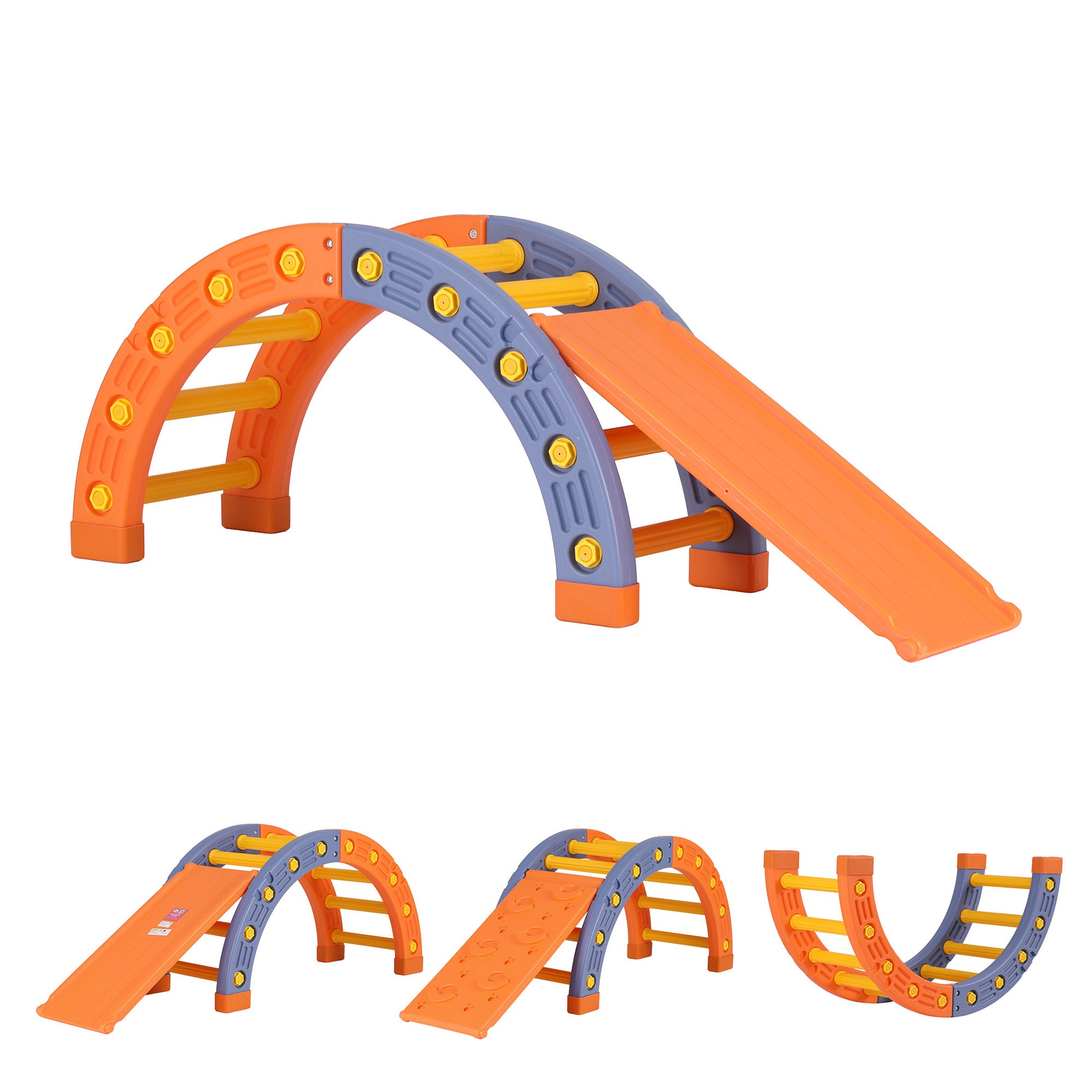 Keezi Kids Climbing Frame Set With Slide Indoor Outdoor Toddler Toys Pikler Arch Climber-Baby & Kids > Baby & Kid&