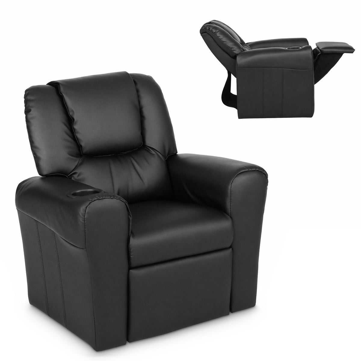 Keezi Kids Recliner Chair PU Leather Sofa Lounge Couch Children Armchair-Recliner Chairs-PEROZ Accessories