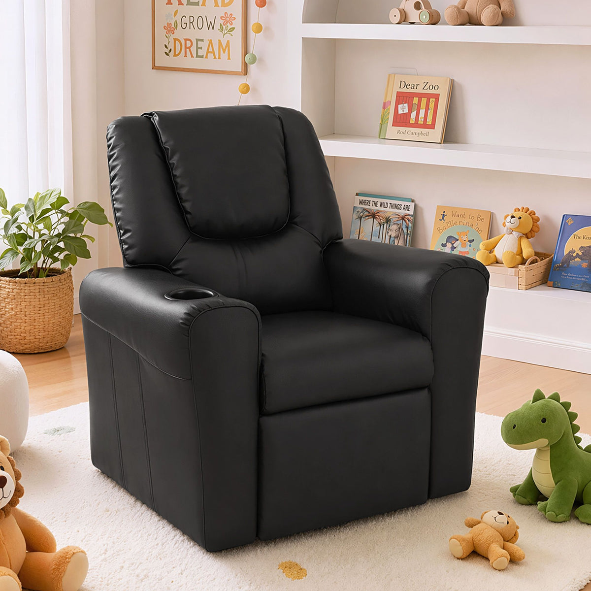 Keezi Kids Recliner Chair PU Leather Sofa Lounge Couch Children Armchair-Recliner Chairs-PEROZ Accessories