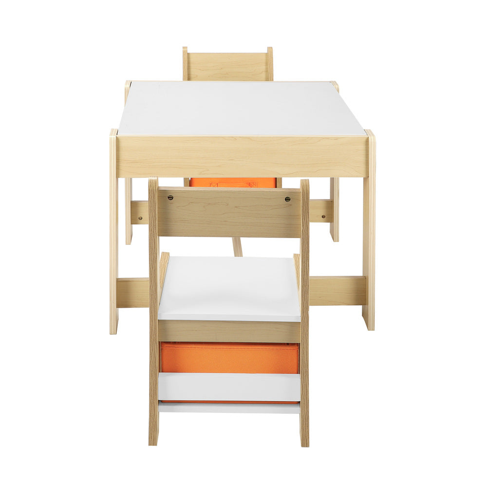 Oikiture Kids Table and Chairs Set Activity Play Study Desk Toys Storage Box-Kid Table Sets-PEROZ Accessories