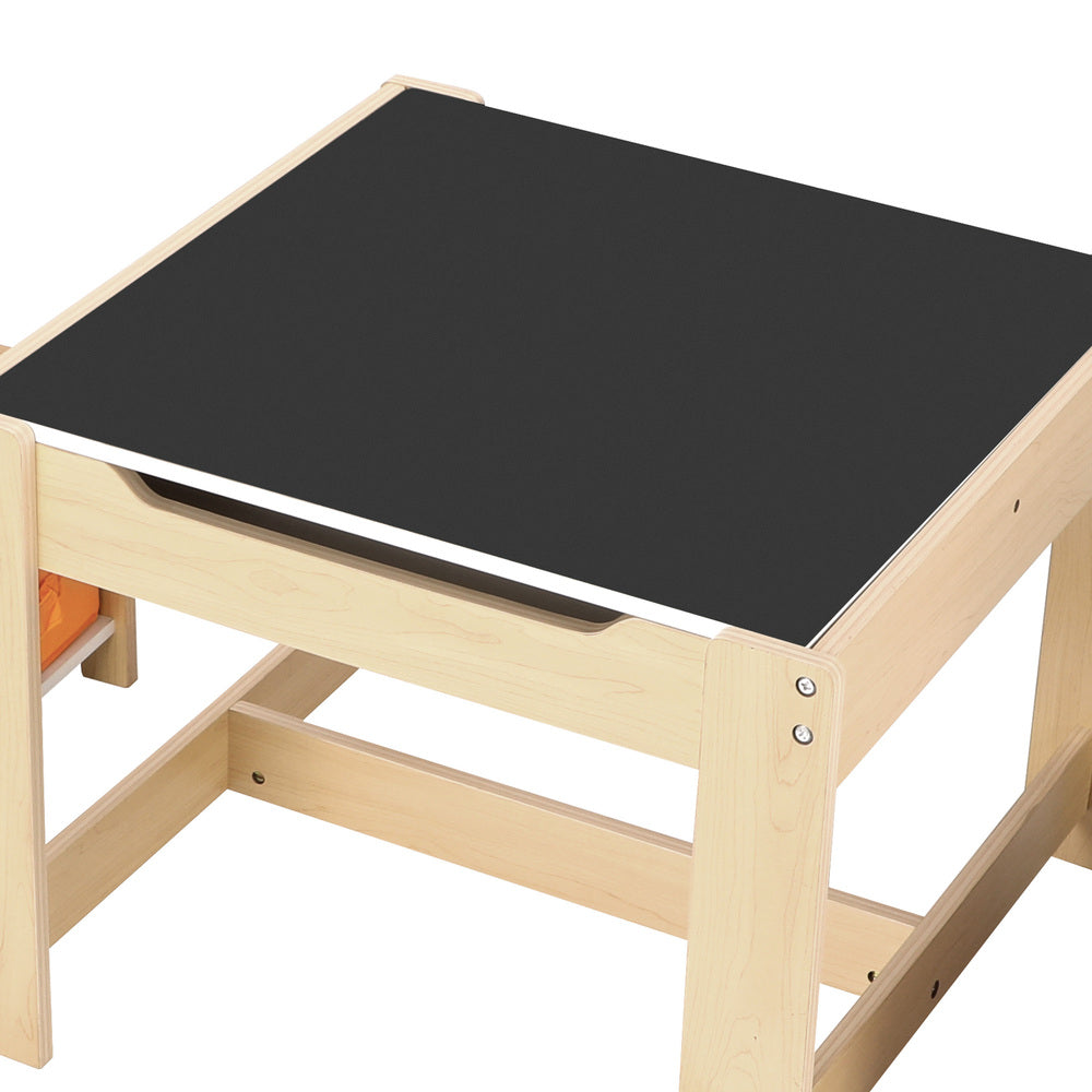 Oikiture Kids Table and Chairs Set Activity Play Study Desk Toys Storage Box-Kid Table Sets-PEROZ Accessories