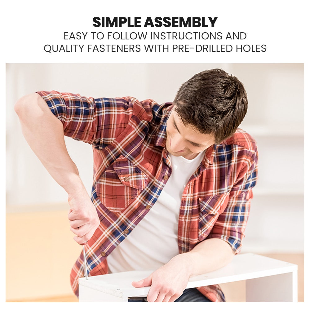 KINGSTON SLUMBER Wooden Kids Single Loft Bed Frame with Pull Out Desk, Storage Drawers - White-Furniture > Bedroom > Beds & Bed Frames-PEROZ Accessories