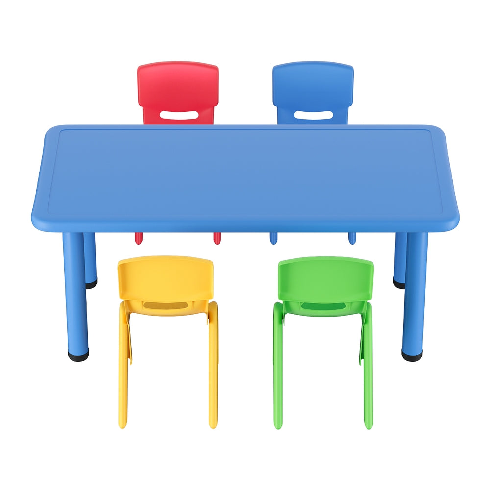Keezi 5PCS Kids Table and Chairs Set Children Study Desk Furniture Plastic 4 Chairs-Baby & Kids > Kid&