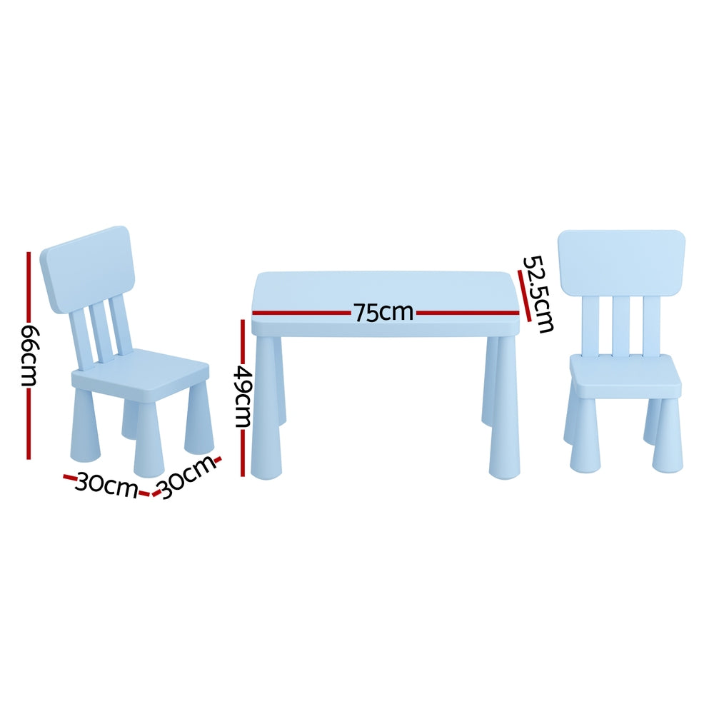 1 Keezi Kids Table and 2 Chairs Set Blue-Baby & Kids > Kid&