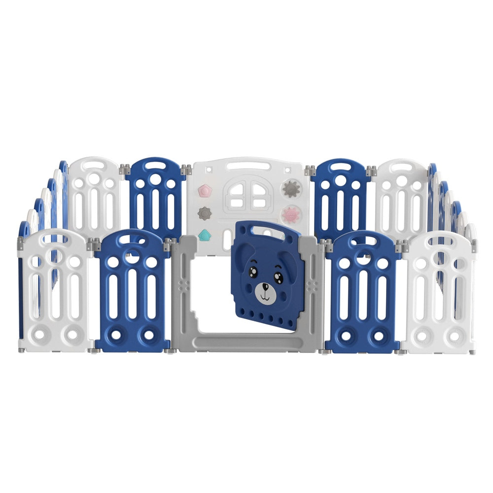 Keezi Kids Baby Playpen 24 Panels Safety Gate Toddler Fence Barrier Play Game-Baby & Kids > Gates & Playpens > Ball Pits & Play Pens-PEROZ Accessories