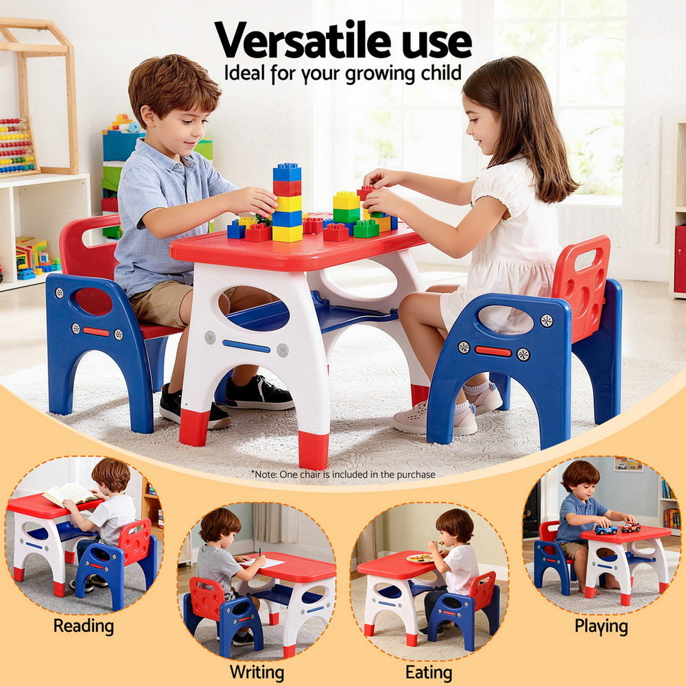 Keezi Kids Table and Chair Set HDPE Toddler Activity Play Set Orange/Yellow-Baby & Kids > Kid&