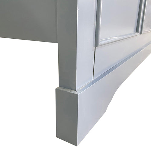 King Bed Frame in Solid Wood with Slats Support in Grey colour-Furniture > Bedroom > Beds & Bed Frames-PEROZ Accessories