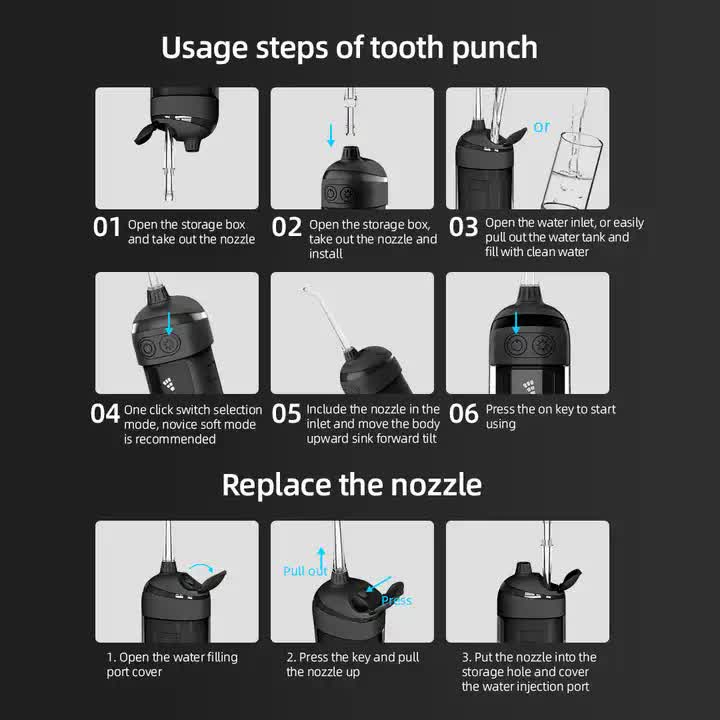 L13 Orange Portable Electric Water Flosser - Handheld Teeth Cleaner, USB Rechargeable, Deep Oral Irrigator-Oral Care-PEROZ Accessories