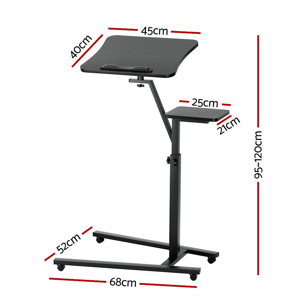 Artiss Laptop Desk Computer Table Height Adjustable Tiltable Mouse Board Black-Furniture > Office-PEROZ Accessories