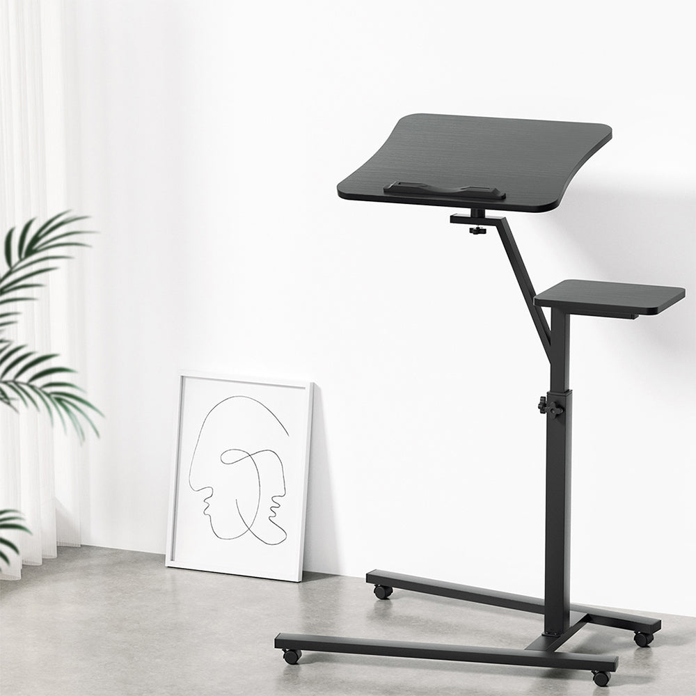 Artiss Laptop Desk Computer Table Height Adjustable Tiltable Mouse Board Black-Furniture > Office-PEROZ Accessories