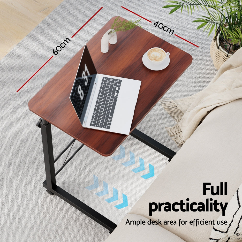 Artiss Laptop Desk Table Adjustable 60CM Dark Wood-Furniture > Office-PEROZ Accessories