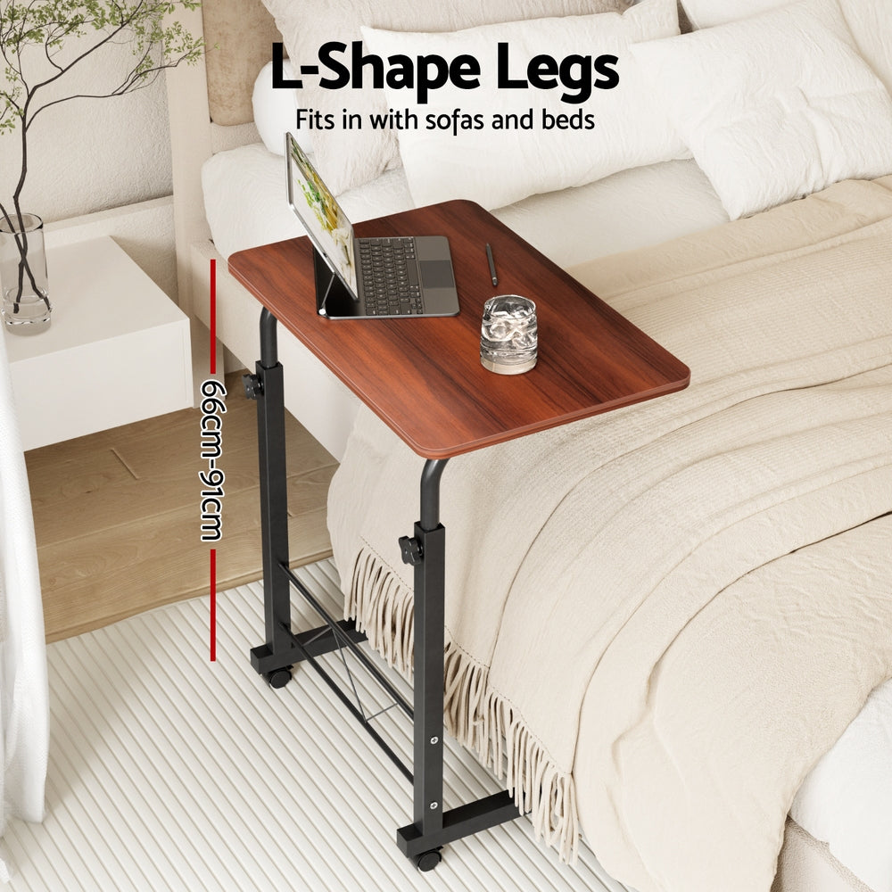 Artiss Laptop Desk Table Adjustable 60CM Dark Wood-Furniture > Office-PEROZ Accessories