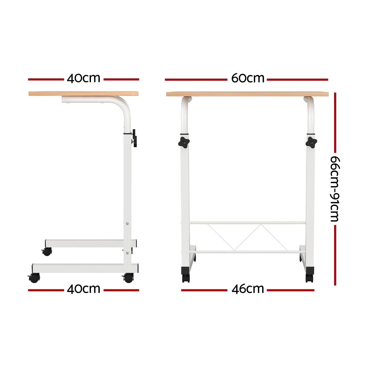Artiss Laptop Desk Table Adjustable 60CM Light Wood-Furniture > Office-PEROZ Accessories