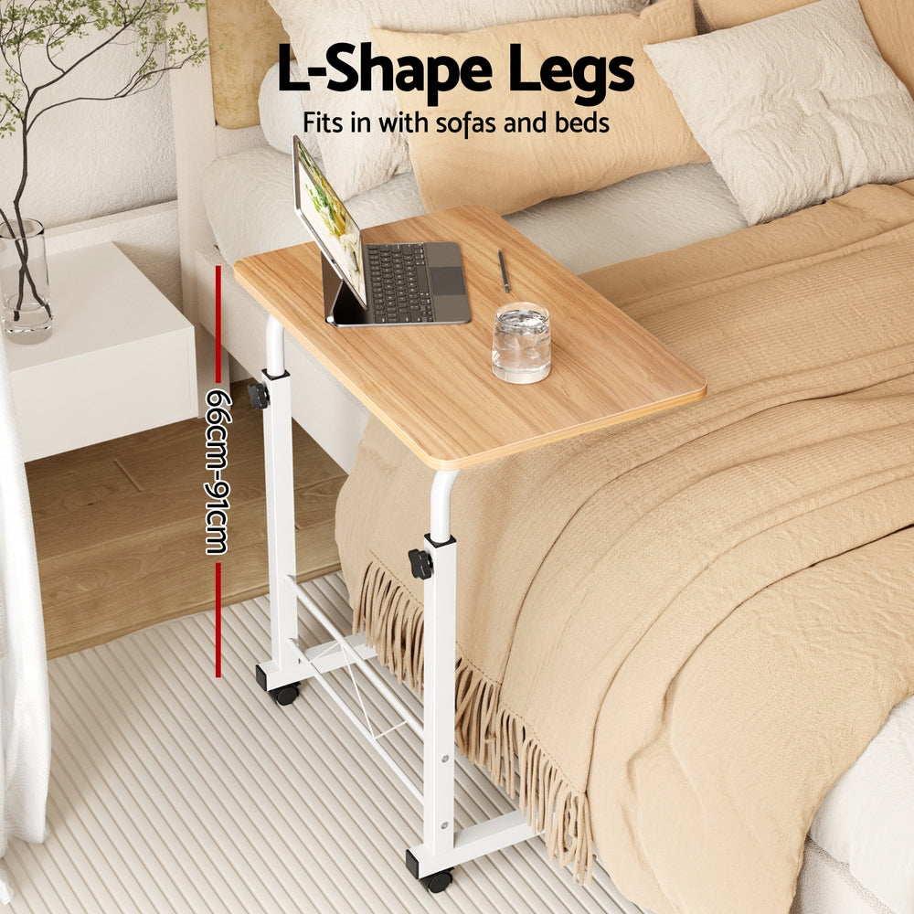 Artiss Laptop Desk Table Adjustable 60CM Light Wood-Furniture > Office-PEROZ Accessories