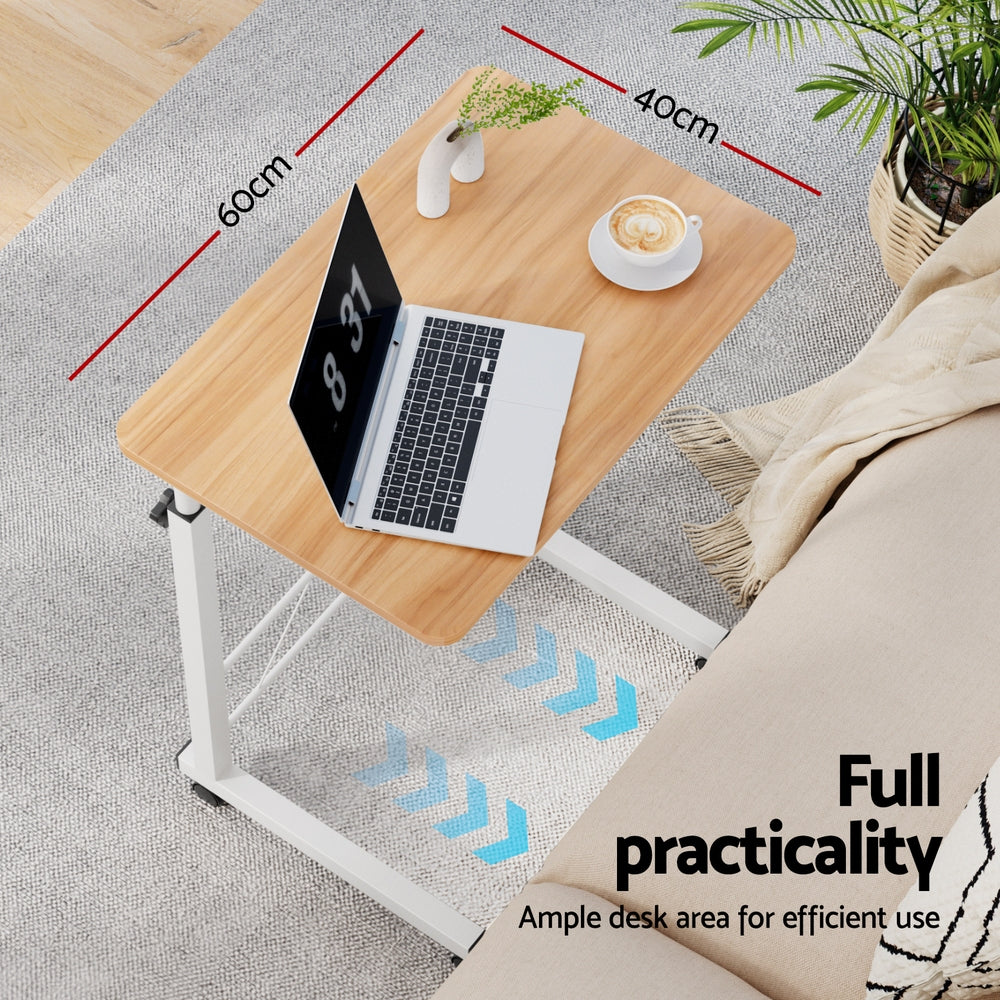 Artiss Laptop Desk Table Adjustable 60CM Light Wood-Furniture > Office-PEROZ Accessories