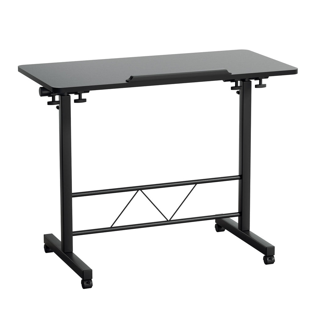Artiss Laptop Desk Table Height Adjustable Wooden Bed Side Tables 80CM Black-Furniture > Office-PEROZ Accessories