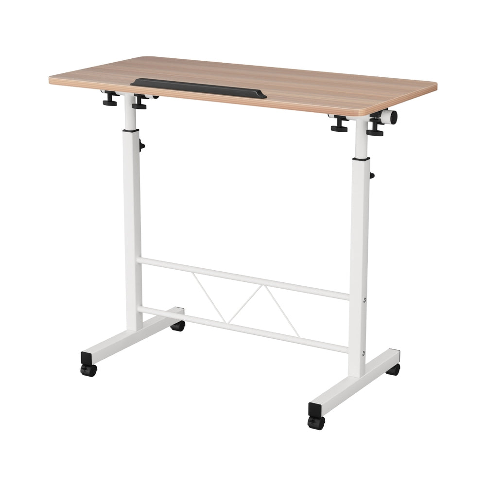 Artiss Laptop Desk Table Adjustable 80CM Light Wood-Furniture > Office-PEROZ Accessories