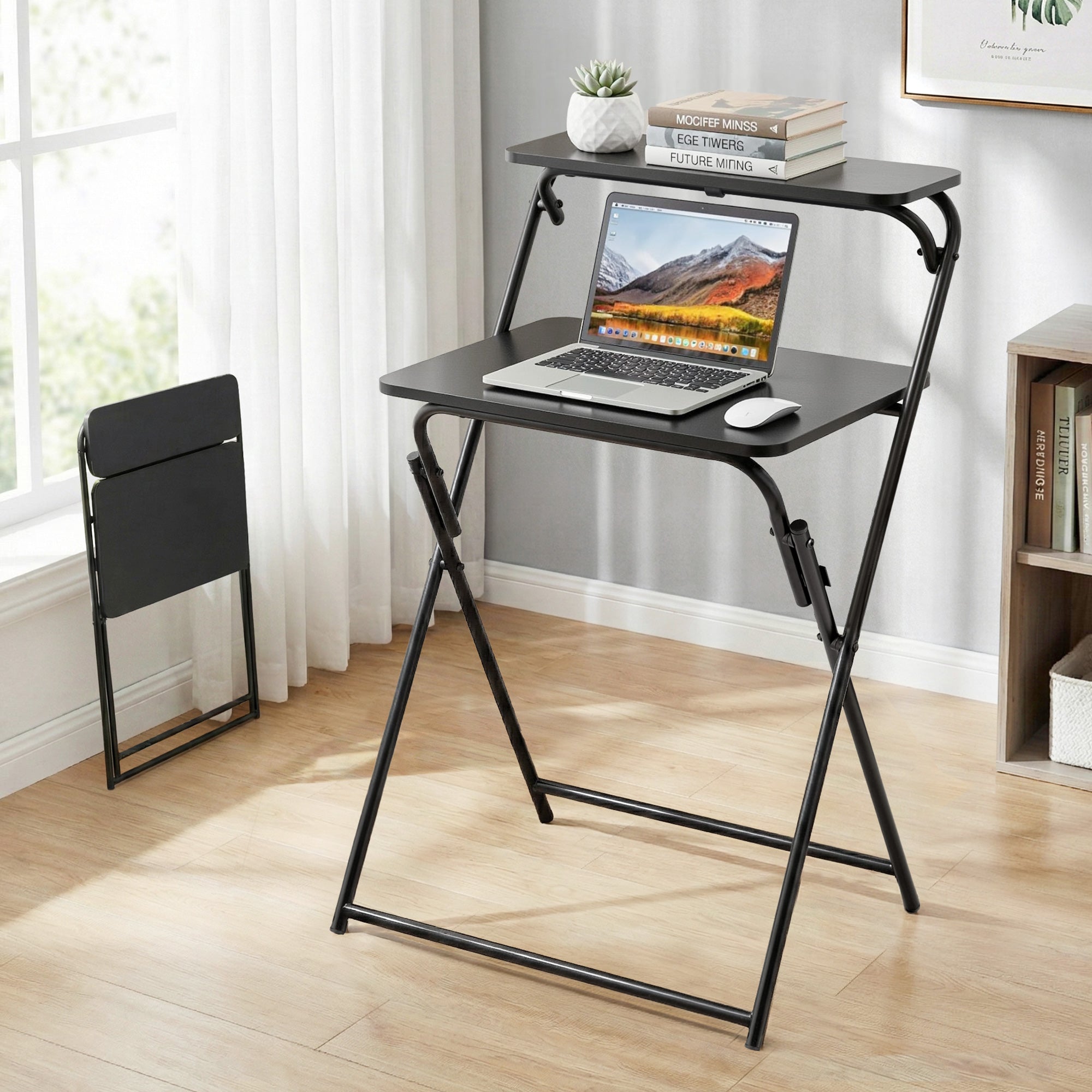 Artiss Laptop Desk Foldable Study Desk Home Office Black-Electronics > Computers & Tablets > Desktops & Accessories-PEROZ Accessories