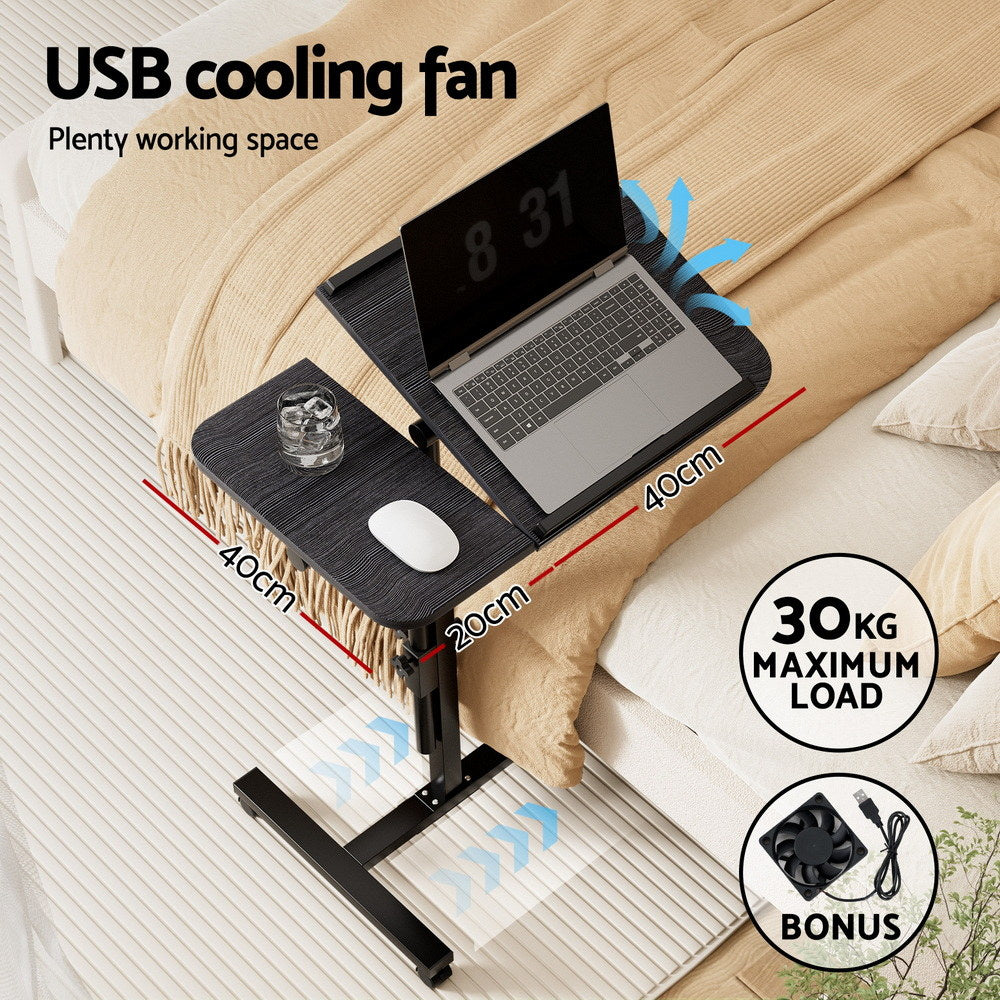 Artiss Laptop Desk Table Fan Cooling Black 60CM-Furniture > Office-PEROZ Accessories