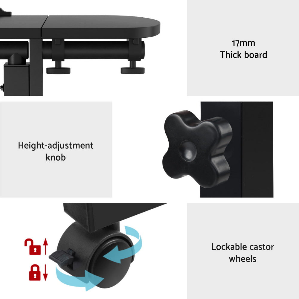 Artiss Laptop Desk Table Fan Cooling Black 60CM-Furniture > Office-PEROZ Accessories