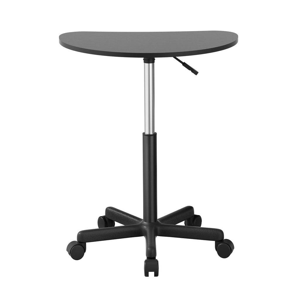 Artiss Laptop Desk Portable Height Adjustable Table Caster Wheels 60CM Black-Furniture > Office-PEROZ Accessories