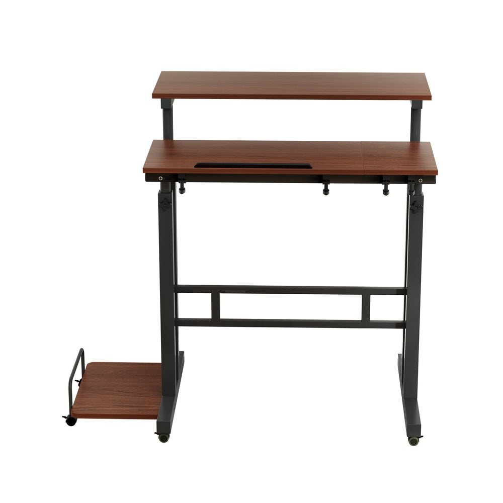 Artiss Laptop Desk Table Adjustable Dark Wood 80CM-Furniture > Office-PEROZ Accessories