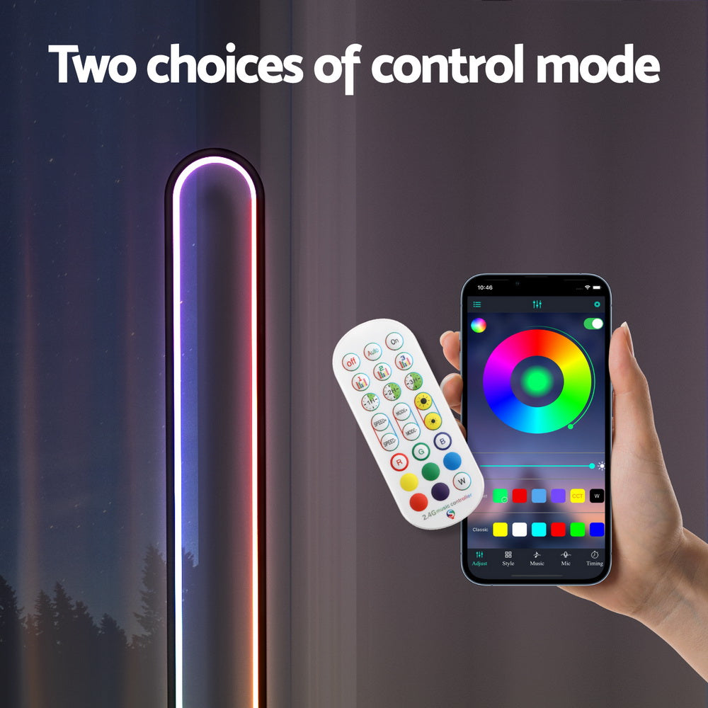 Artiss RGB LED Floor Lamp Remote Control Corner Light Stand Gaming Room 118CM-Furniture > Bedroom-PEROZ Accessories