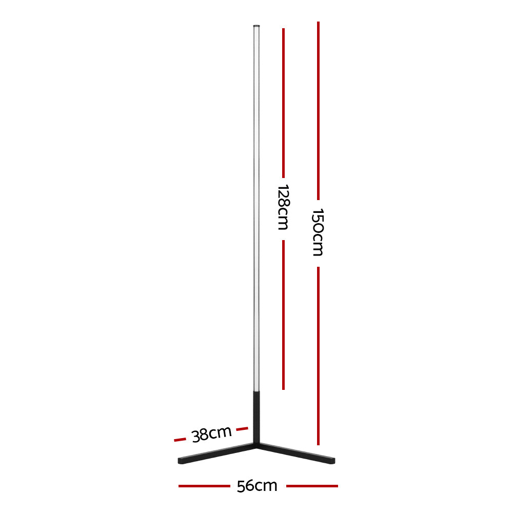 Artiss RGB LED Floor Lamp Remote Control Corner Light Stand Gaming Room 150CM-Furniture > Bedroom-PEROZ Accessories