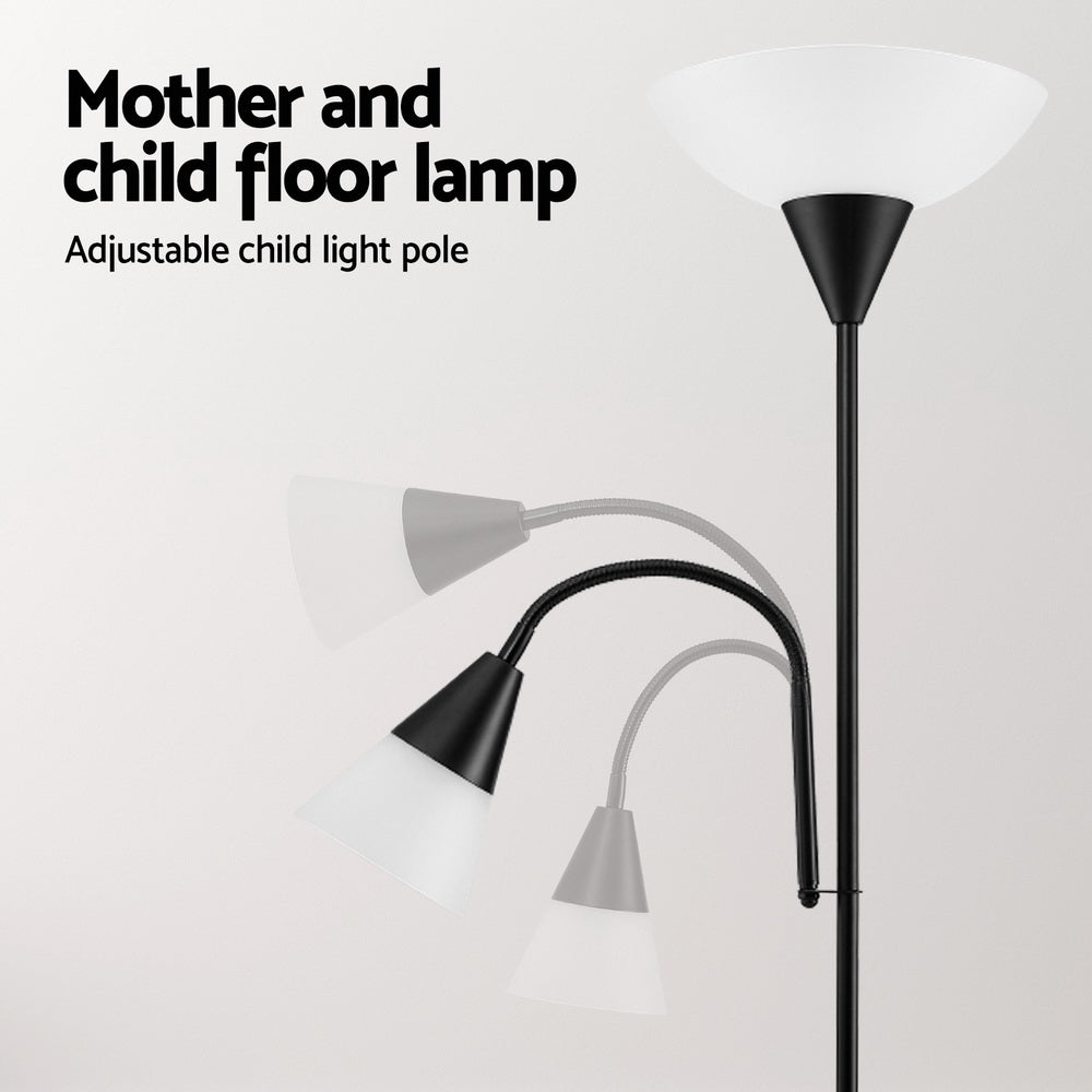 Artiss Floor Lamp Mother and Child Modern Home Living Room Office Reading Black-Home & Garden > Lighting > Floor Lamps-PEROZ Accessories