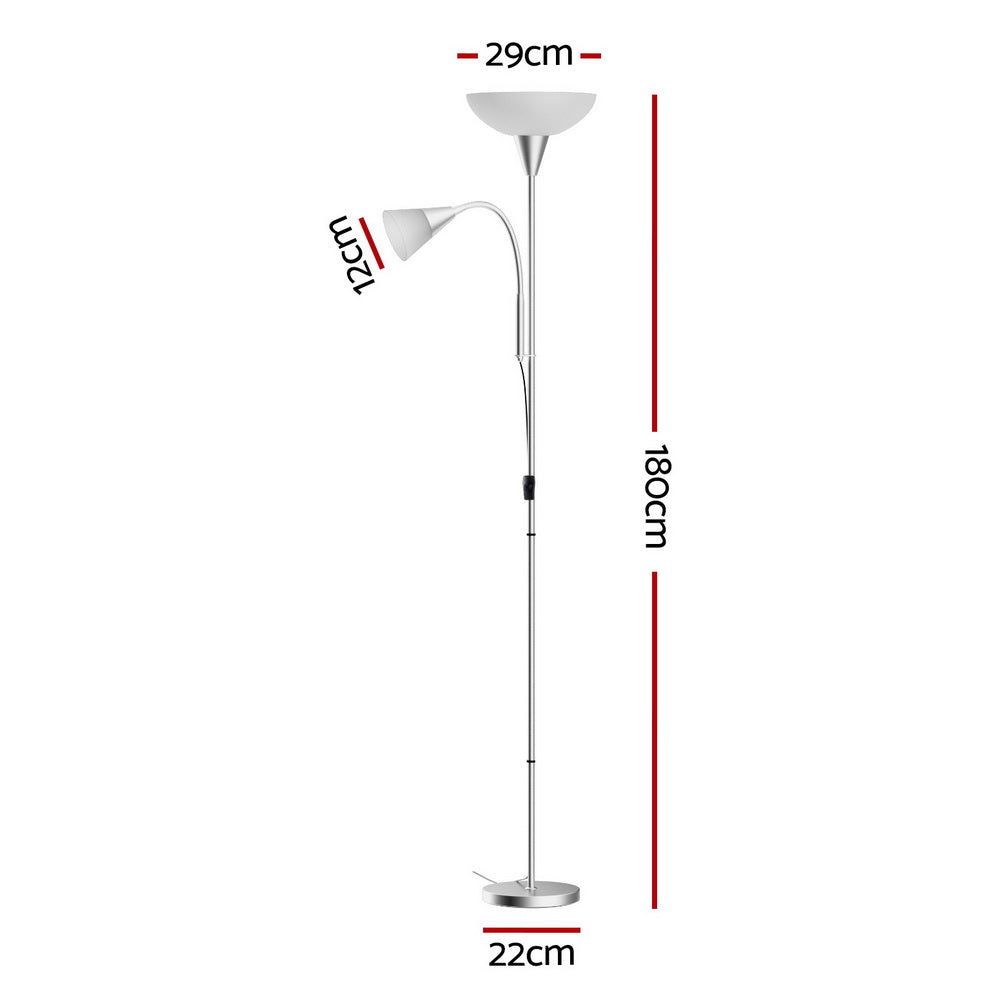 Artiss Floor Lamp Mother and Child Modern Home Living Room Office Reading Silver-Home & Garden > Lighting > Floor Lamps-PEROZ Accessories