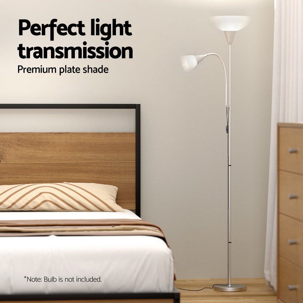 Artiss Floor Lamp Mother and Child Modern Home Living Room Office Reading Silver-Home & Garden > Lighting > Floor Lamps-PEROZ Accessories