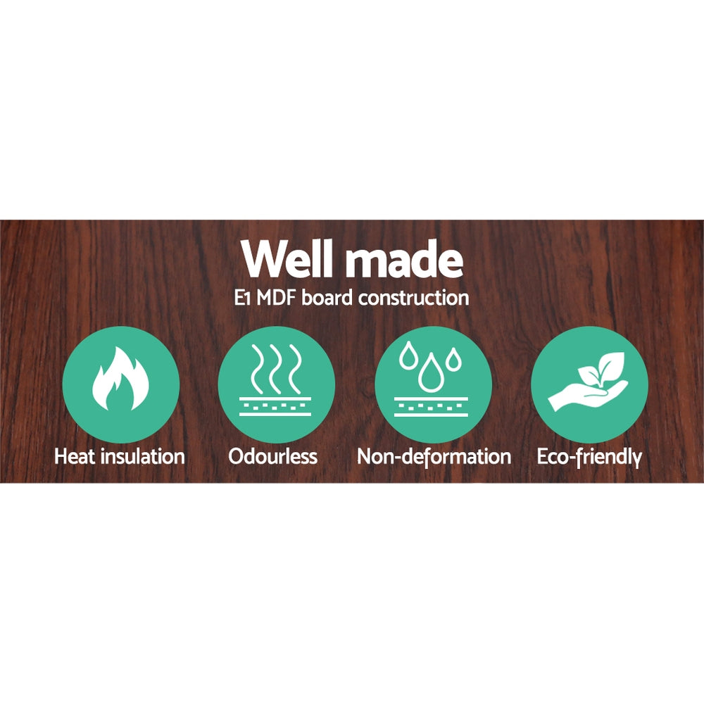 Artiss Floor Lamp 3 Tier Shelf Storage LED Light Stand Home Room Pattern Brown-Furniture > Bedroom-PEROZ Accessories