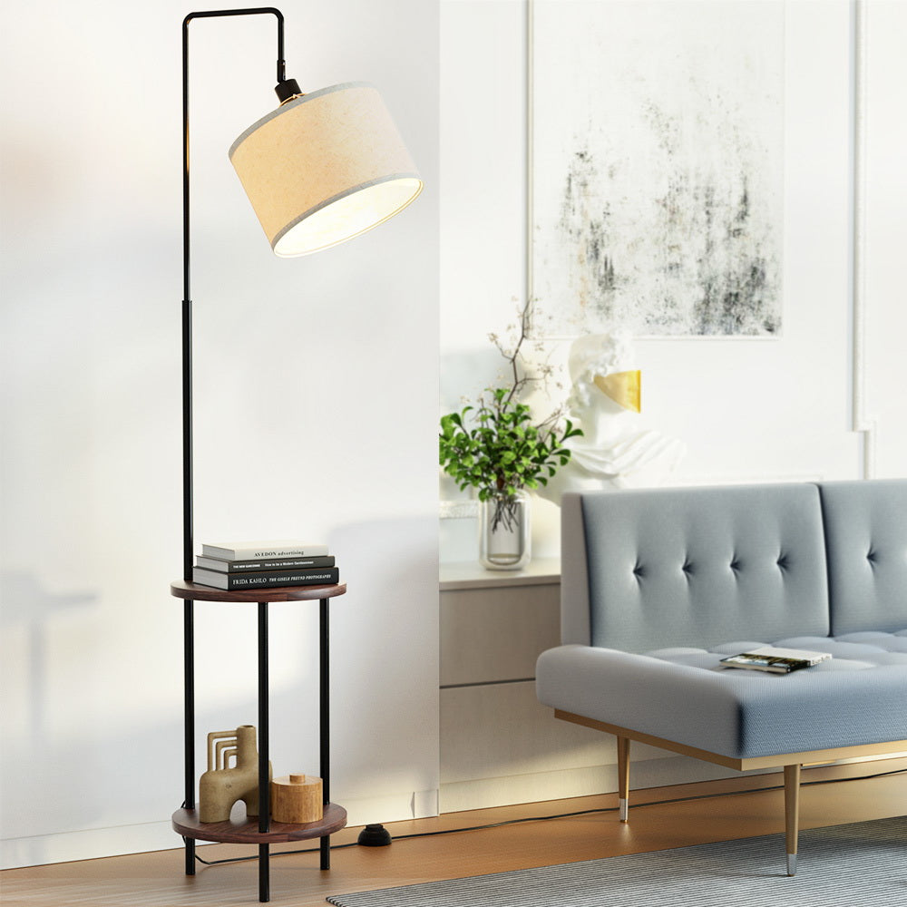 Artiss Floor Lamp 2 Tier Shelf Storage LED Light Stand Home Room Adjustable Head-Furniture > Bedroom-PEROZ Accessories