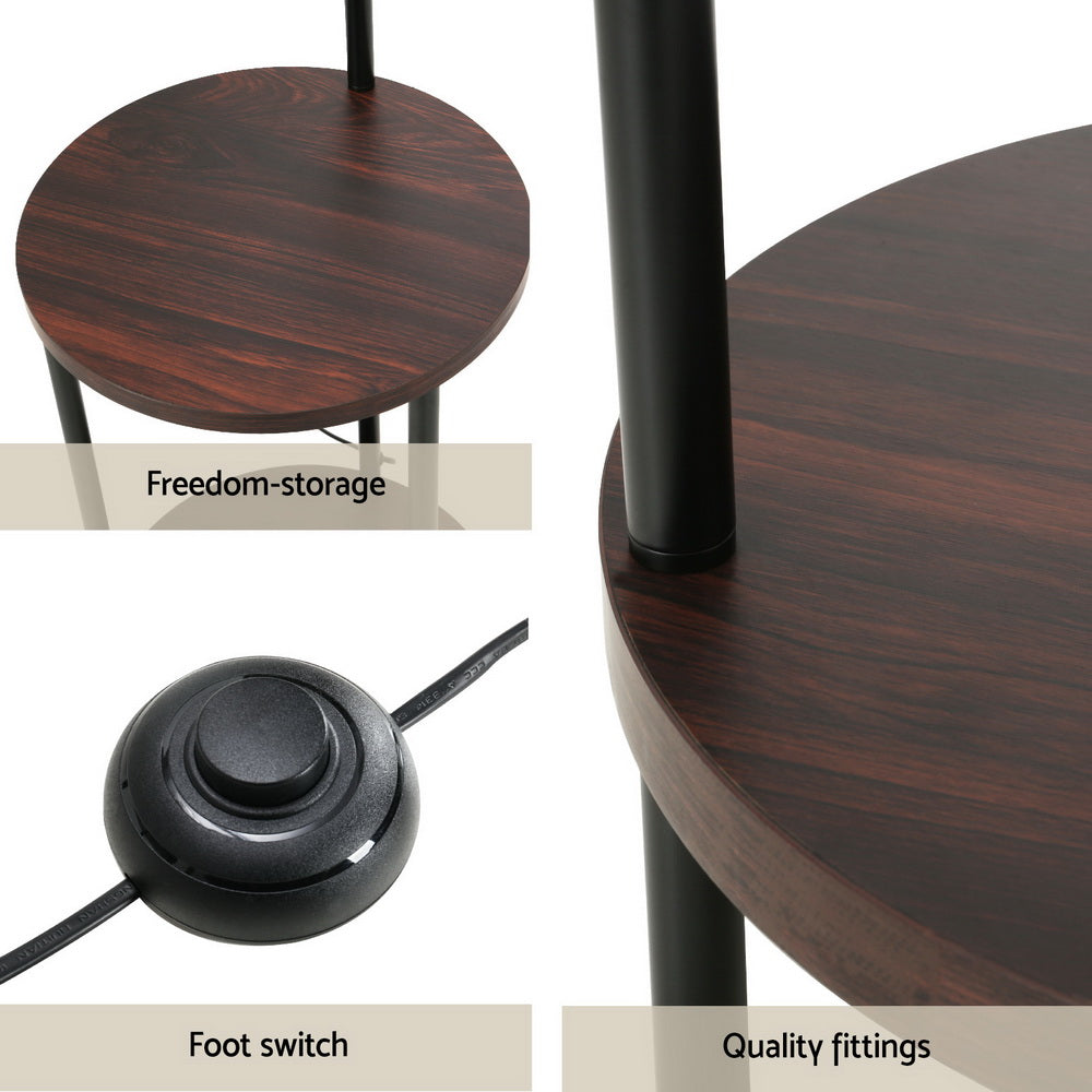 Artiss Floor Lamp 2 Tier Shelf Storage LED Light Stand Home Room Adjustable Head-Furniture > Bedroom-PEROZ Accessories