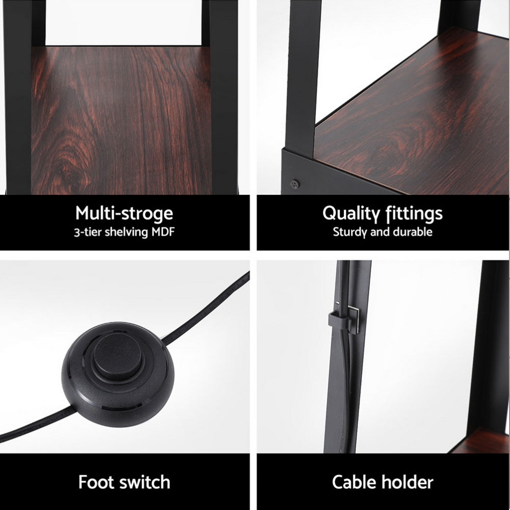 Artiss Floor Lamp 3 Tier Shelf Storage LED Light Stand Home Room Vintage White-Home & Garden > Lighting > Floor Lamps-PEROZ Accessories