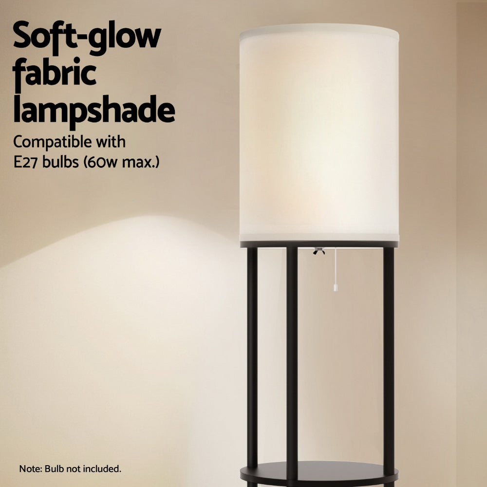 Artiss Floor Lamp 3 Tier Shelf Storage LED Light Stand Home Room Vintage Round-Home & Garden > Lighting > Floor Lamps-PEROZ Accessories