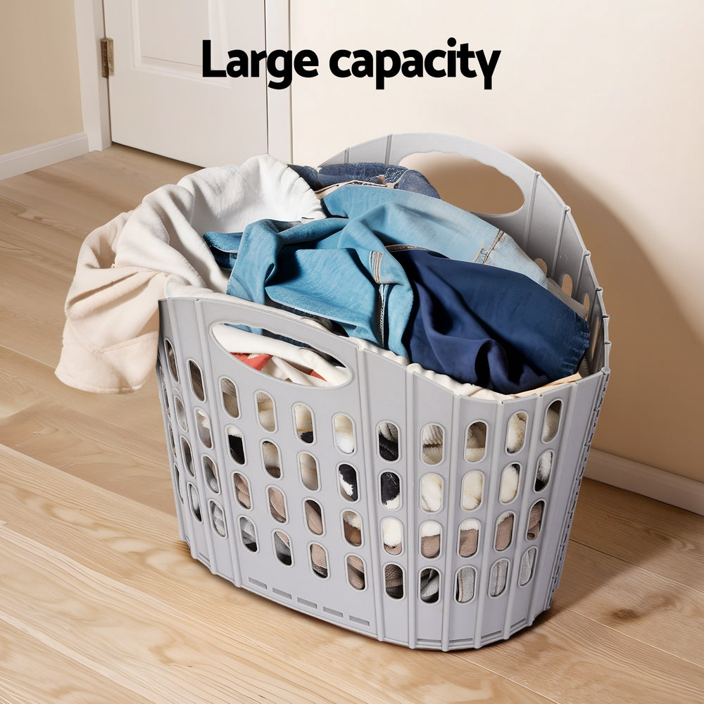 Artiss Laundry Basket Hamper Large Foldable Washing Clothes Storage Organiser-Home & Garden > Laundry & Cleaning-PEROZ Accessories