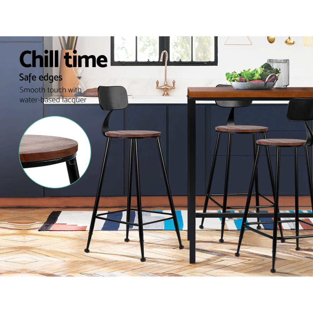 Artiss 2x Bar Stools Vintage Metal Chairs-Bar Stools-PEROZ Accessories