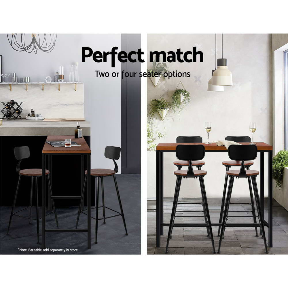 Artiss 2x Bar Stools Vintage Metal Chairs-Bar Stools-PEROZ Accessories