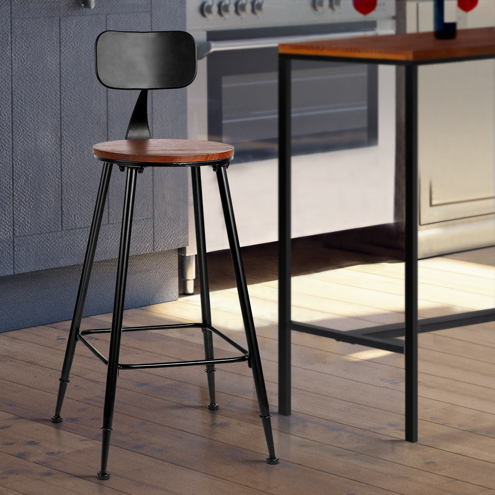 Artiss 2x Bar Stools Vintage Metal Chairs-Bar Stools-PEROZ Accessories