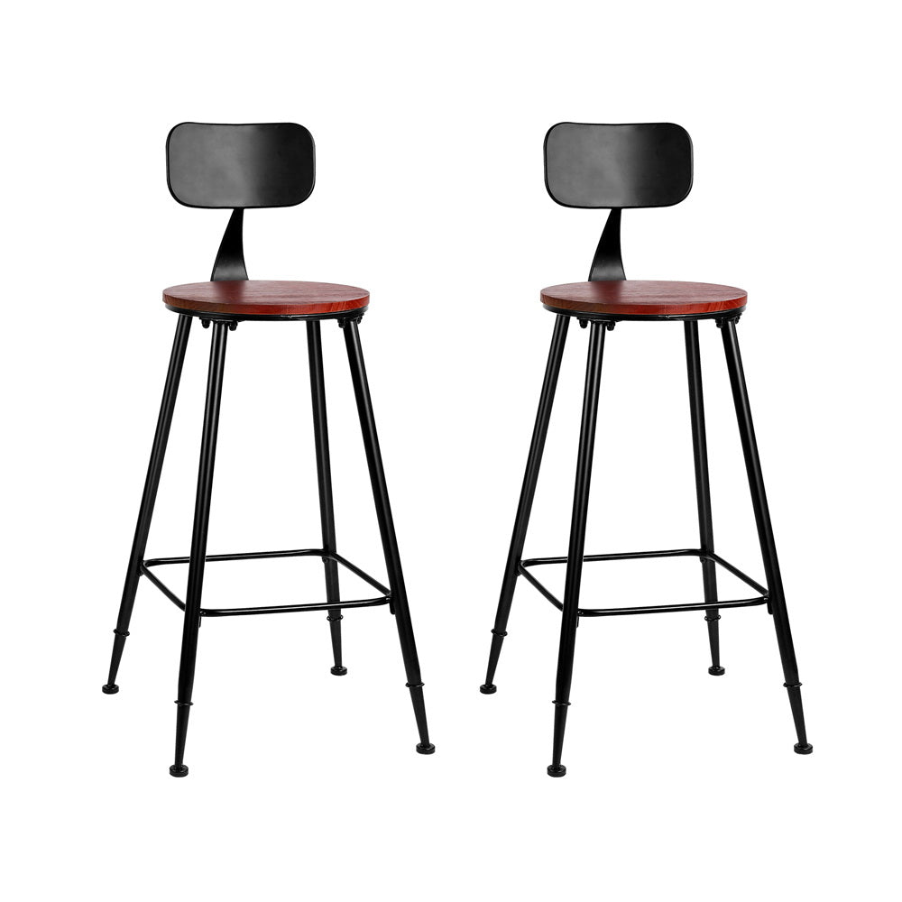 Artiss 2x Bar Stools Vintage Metal Chairs-Bar Stools-PEROZ Accessories