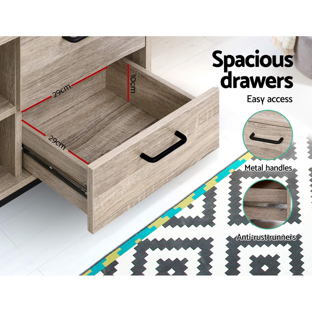 Artiss TV Cabinet Entertainment Unit 132cm Pine Tania-Entertainment Units-PEROZ Accessories