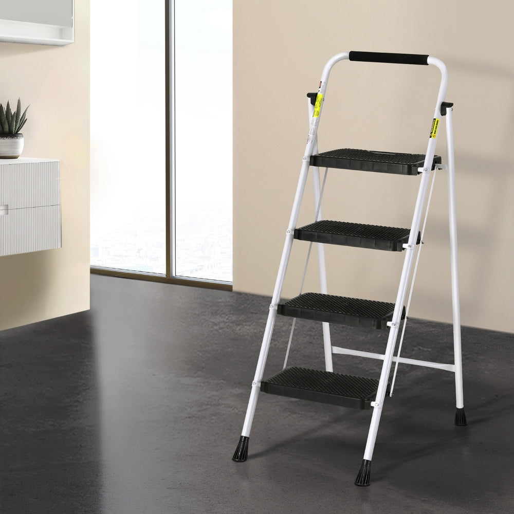 Giantz 4 Step Ladder Multi-Purpose Folding Steel Light Weight Platform-Tools > Industrial Tools > Ladders & Scaffolding-PEROZ Accessories