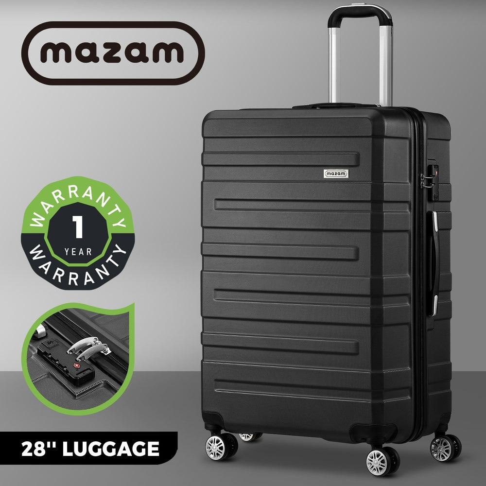 Mazam 28" Luggage Suitcase Trolley Set Travel TSA Lock Storage Hard Case Black-Luggage-PEROZ Accessories